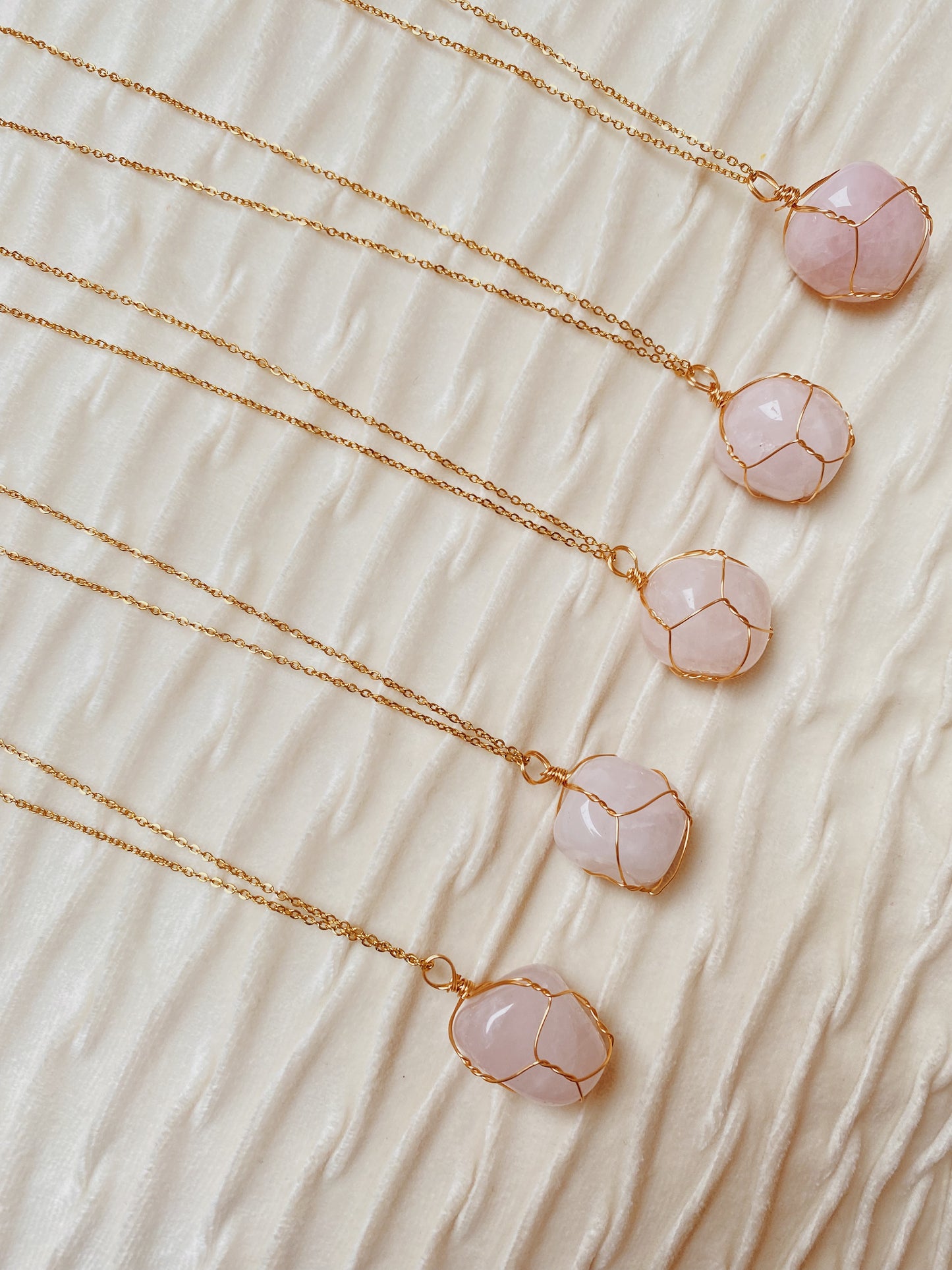Rose Quartz Gold Necklace