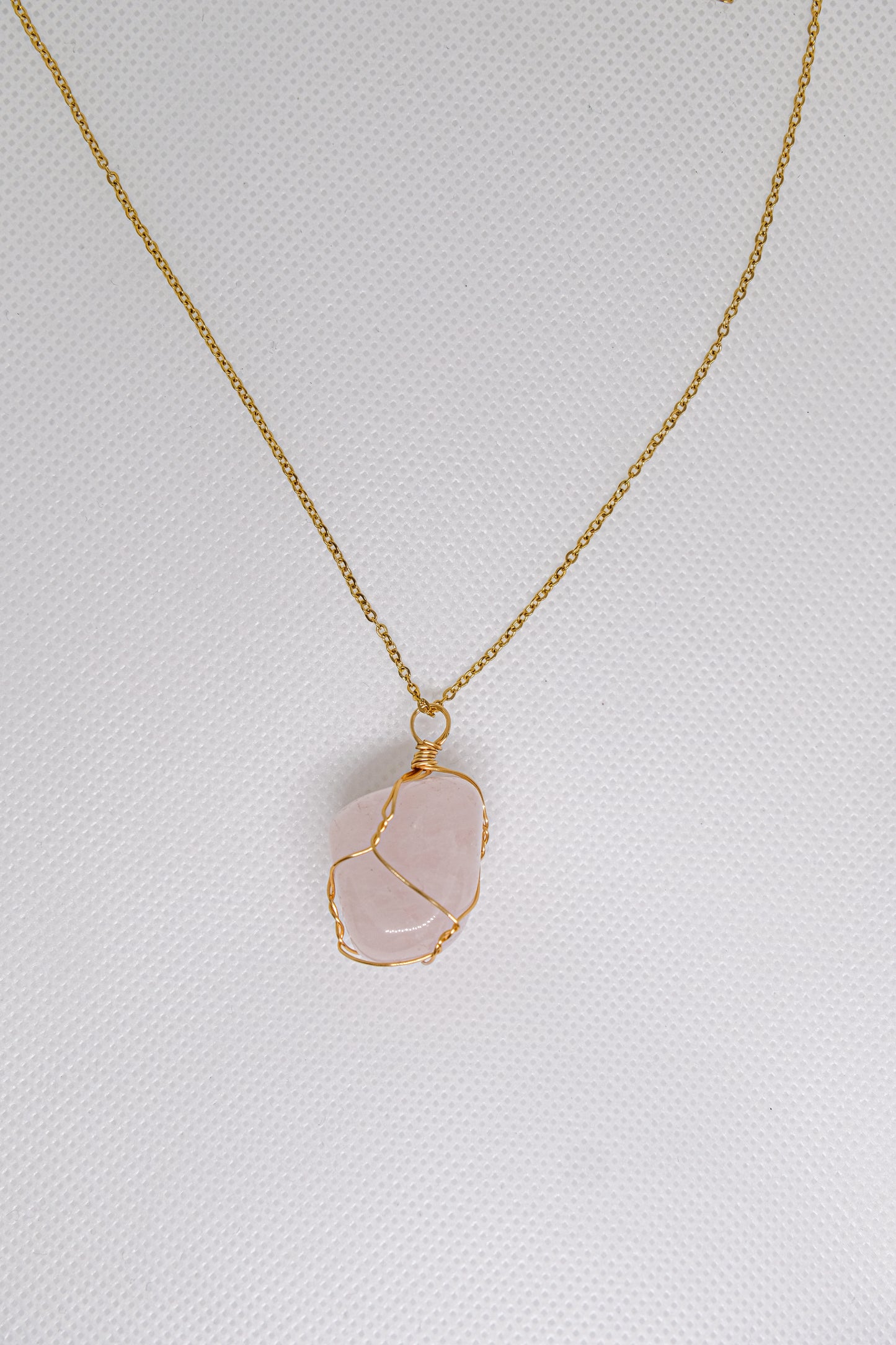 Rose Quartz Gold Necklace