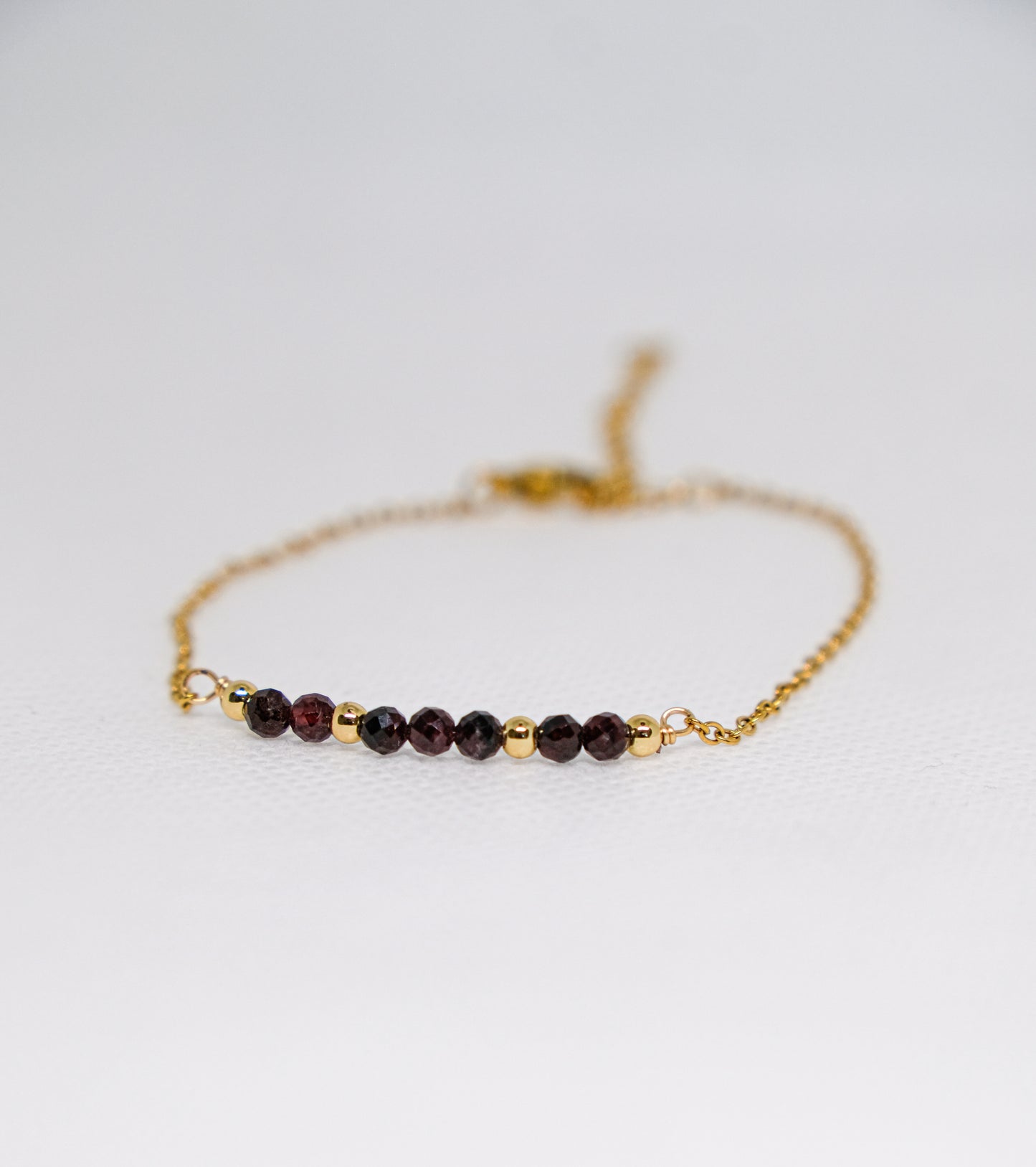 Garnet Gold Chain Bracelet