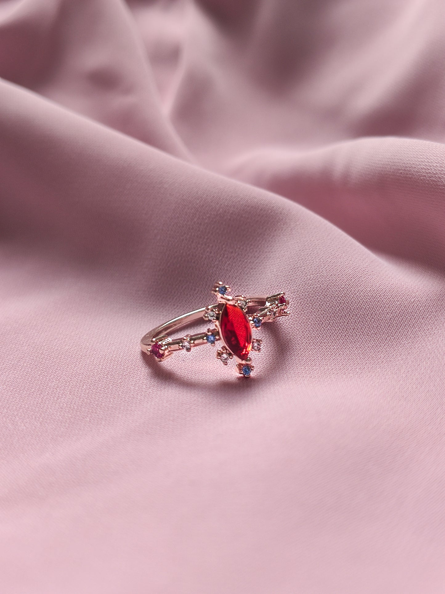 Red Waterdrop Ring