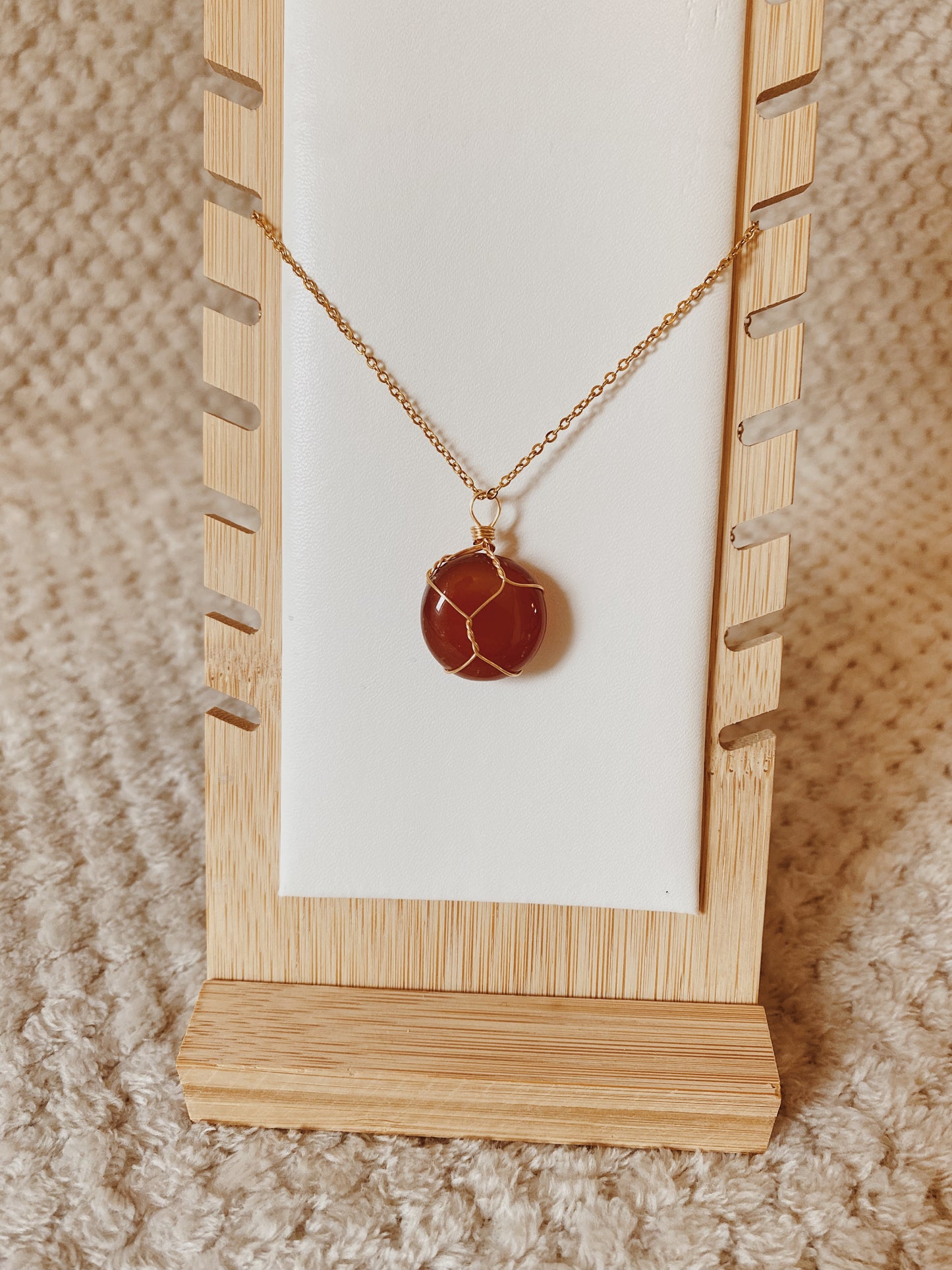 Carnelian Gold Necklace