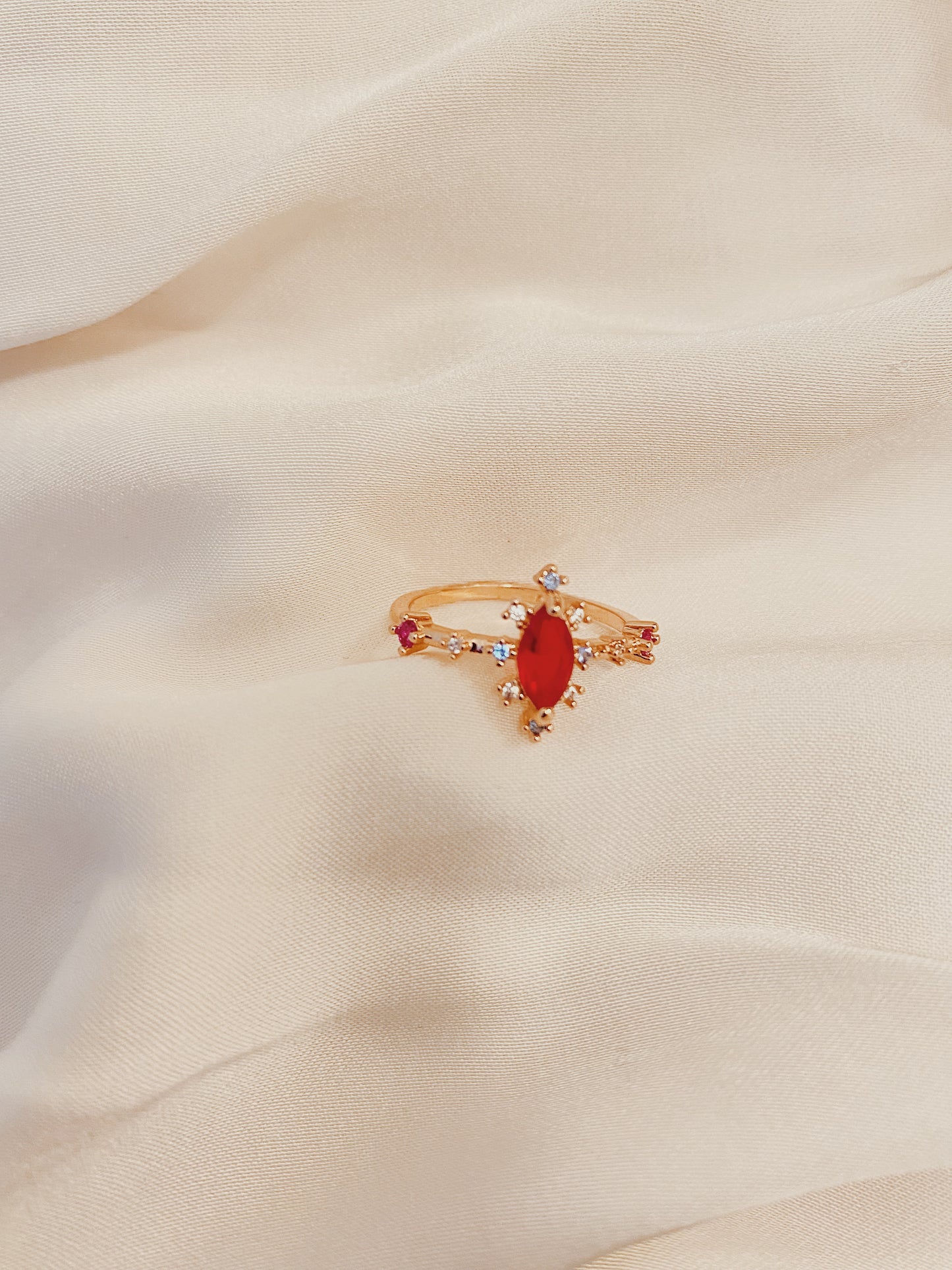 Red Waterdrop Ring