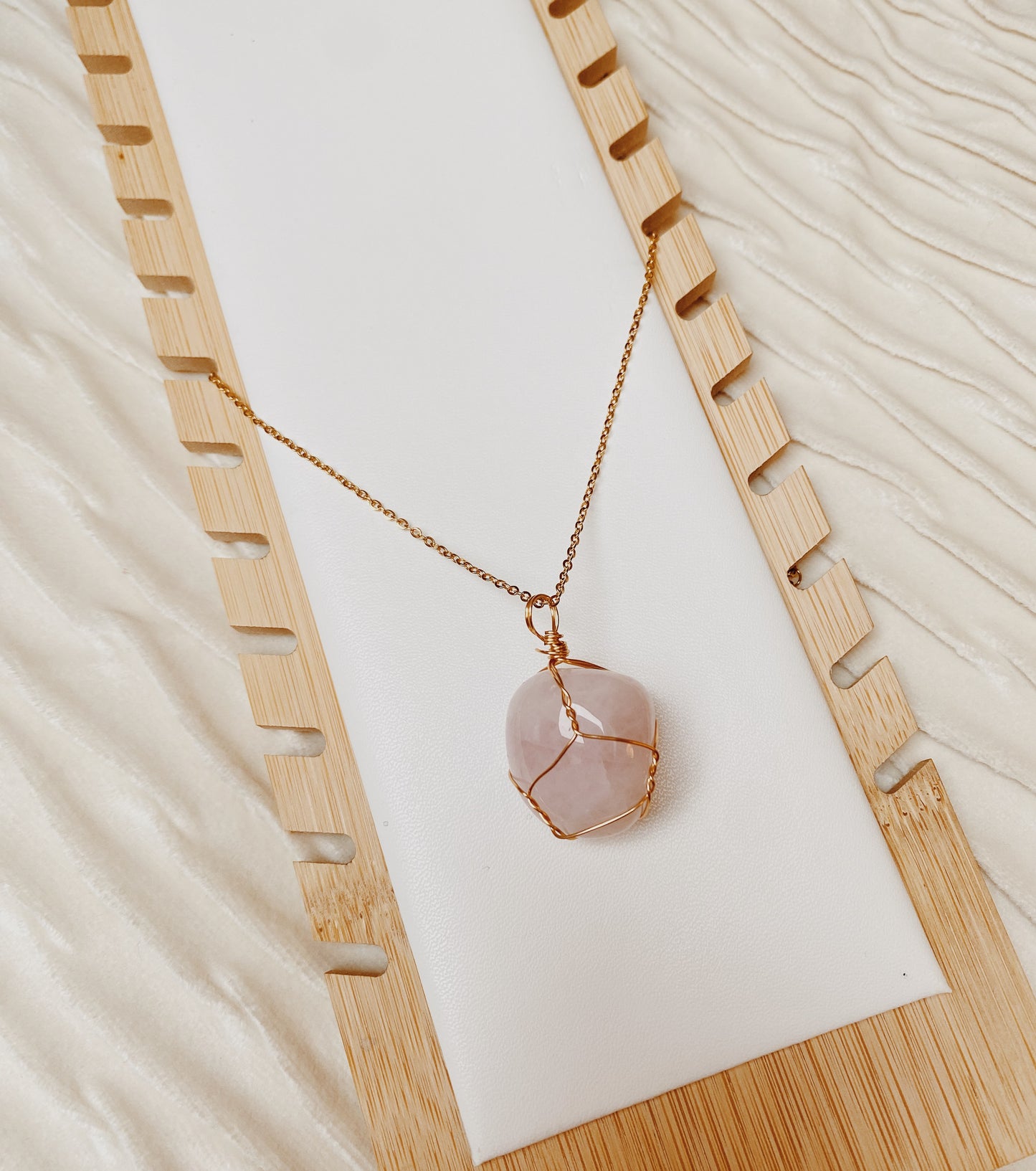 Rose Quartz Gold Necklace