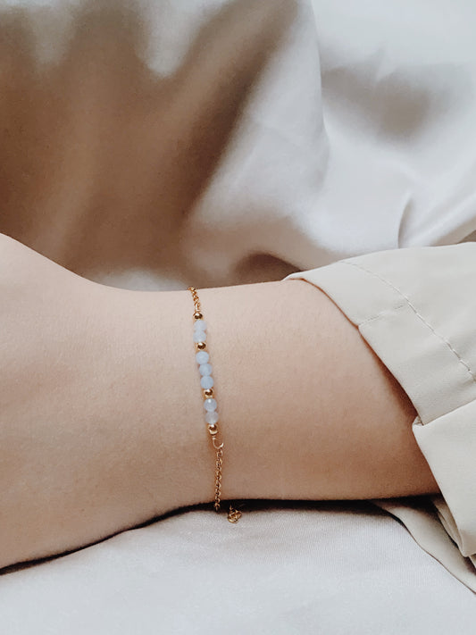 Aquamarine Gold Chain Bracelet