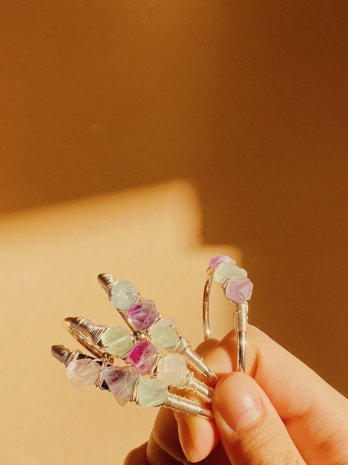 Rainbow Fluorite Silver bracelet