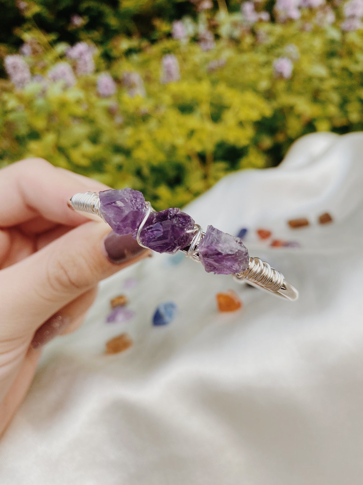 Amethyst Silver bracelet